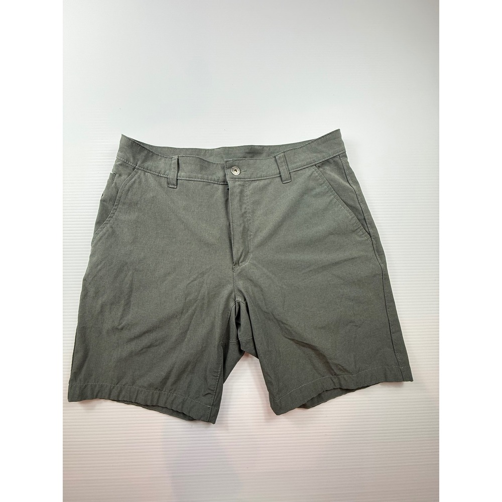 Duluth Trading Co Mens Standard Fit Technical Shorts Gray Green Size 34 Stretch
